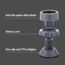 Heavy quality Adjustable Anti Vibration rubber Pads for Appliances | Washing Machine Stand , Refrigerator Stand | 300 kg Capacity, 7-9 cm adjustable Height | Shock-Absorbing, Noise Cancelling (4 Pcs)