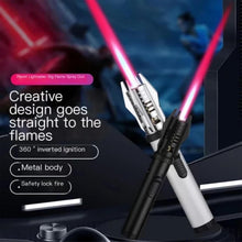 Metal Jet windproof flame Lighter for kitchen and outdoor. adjustable flame. refillable with butane gas.
