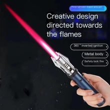 Metal Jet windproof flame Lighter for kitchen and outdoor. adjustable flame. refillable with butane gas.