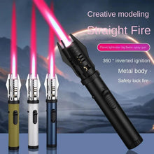 Metal Jet windproof flame Lighter for kitchen and outdoor. adjustable flame. refillable with butane gas.