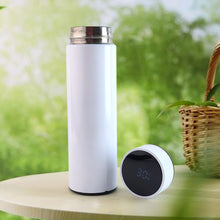 White Vacuum Insulated Water Bottle with LED Temperature Display (1 Pc  500ml)