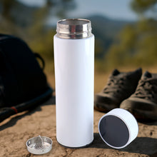 White Vacuum Insulated Water Bottle with LED Temperature Display (1 Pc  500ml)