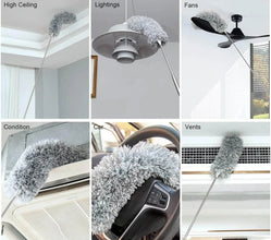 Microfiber Dusters for Cleaning, Telescoping Feather Duster with 100 inches Extendable Handle Pole, Dusting Cleaning Tools for Cleaning High Ceiling, Ceiling Fan, Blinds, Cobwebs, Furniture, Cars