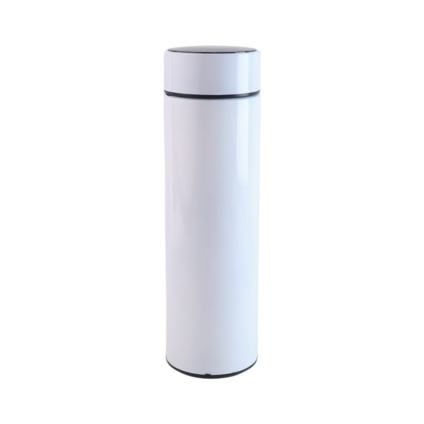 White Vacuum Insulated Water Bottle with LED Temperature Display (1 Pc  500ml)